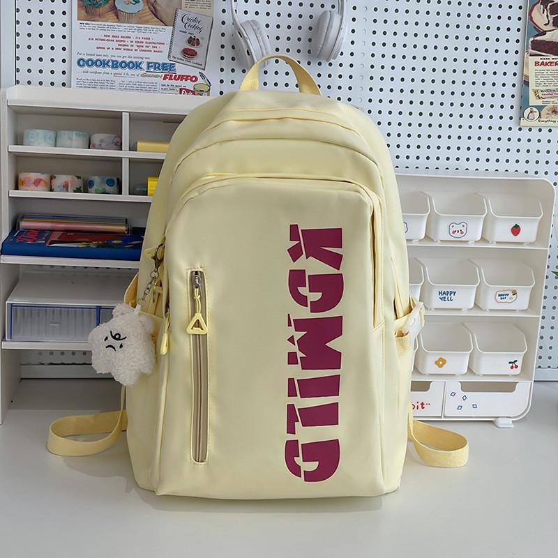Fashionable Waterproof Backpack With Cloud Pendant Unisex Large Capacity Lightweight жёлтый
