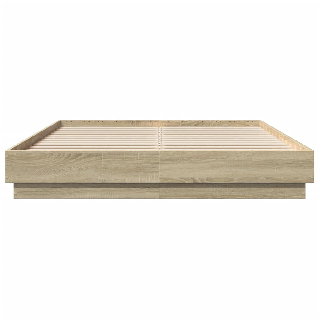 Vidaxl Bed Frame, Sonoma Oak, 160X200 Cm, Wood-Based Material