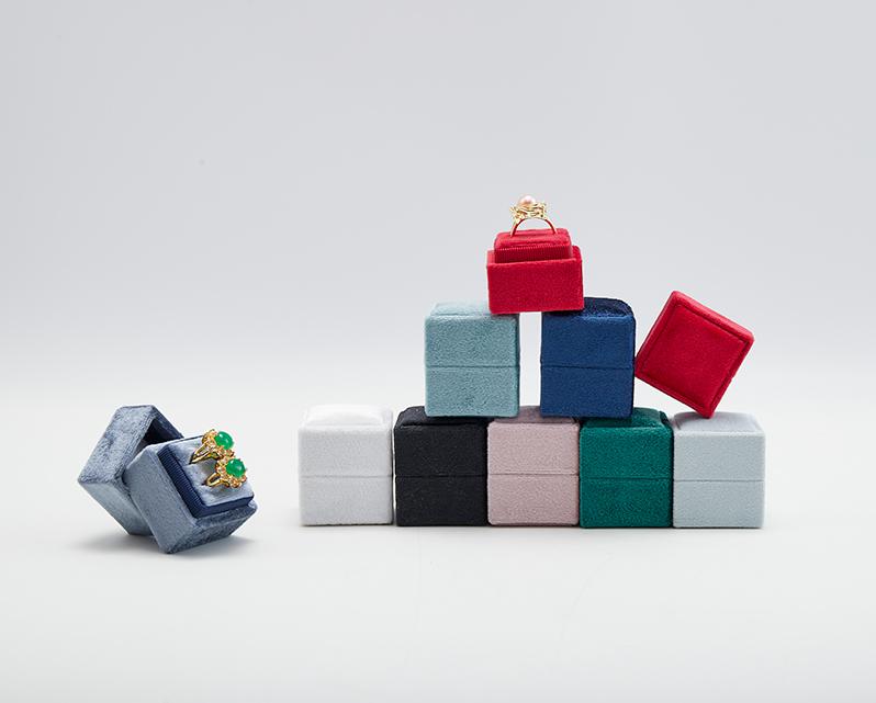 Jewelry Gift Box Square Rings Packaging Display Portable Travel Case Velvet Ring Box Ring Jewelry Box