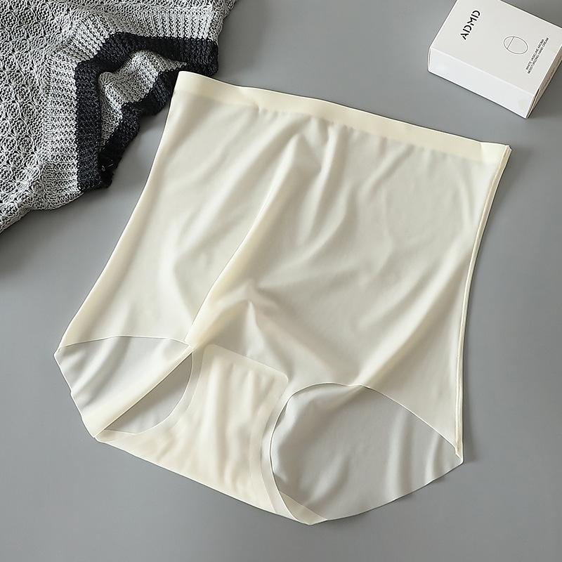 Skin Friendly and Breathable Ice Facial Mask High Waist Panties Seamless No Curling Edges Light and Thin Solid Color Triangle Women’s Panties