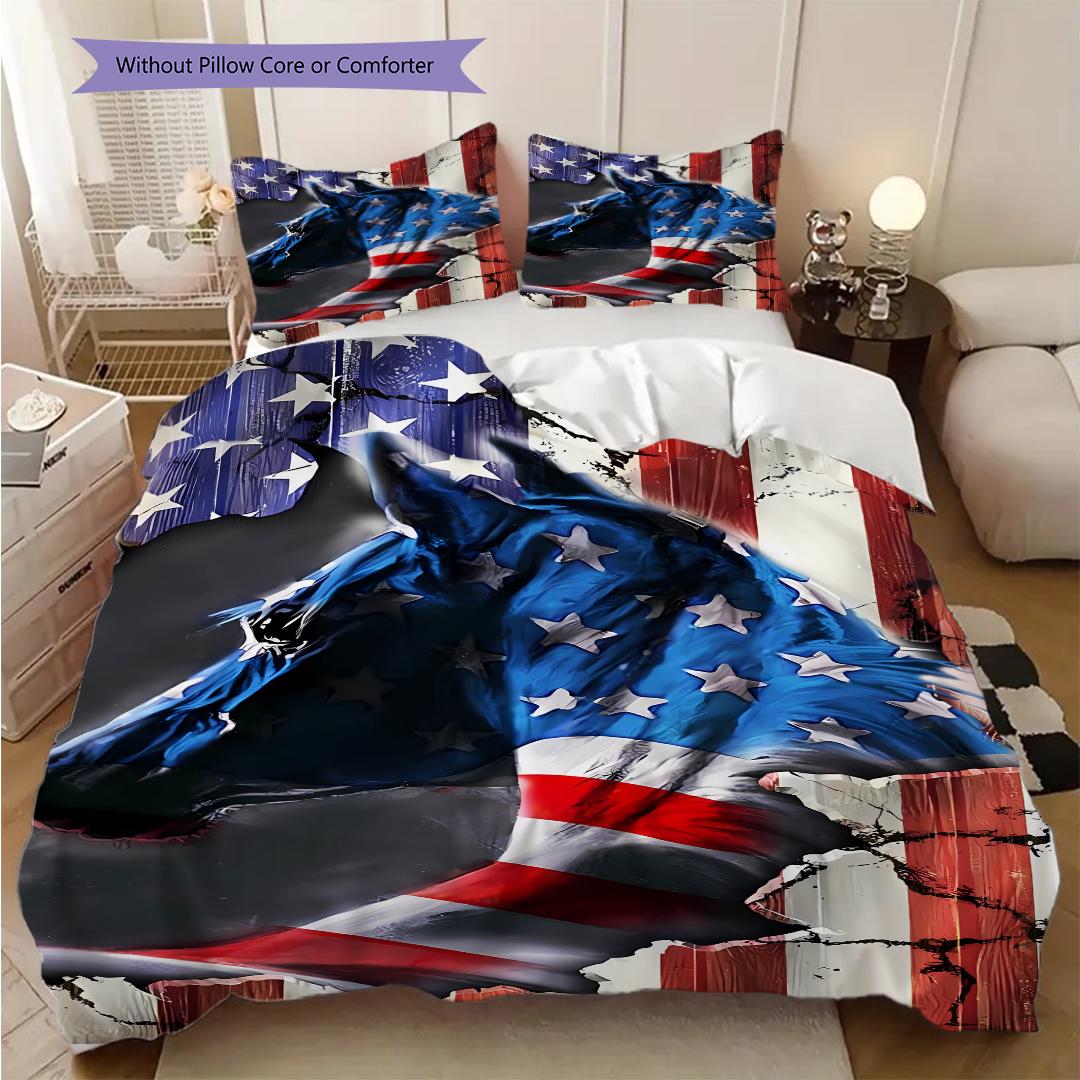 

The Texas state flag and cowboys bedding, duvet cover, pillowcase, home decoration, birthday gift (1 * duvet cover+2 * pillowcase, coreless) 135x200cm