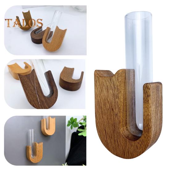 Plante hidroponice Tub de încercare Vază din lemn de pisică de câine colector de mustăți Magnet de frigider Vază de propagare a plantelor Home Office Decor pentru frigider