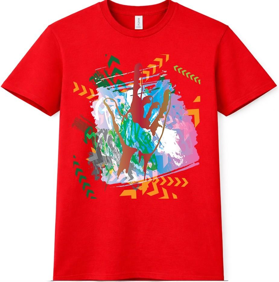 Abstract Dance T-Shirt Colorful Paint Splash Dancer Graphic Artistic Tee 4XL