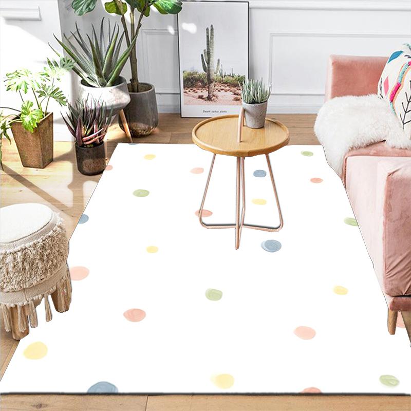 1Pc Colorful Dots Rug, Office Carpet Indoor Outdoor Doormat, Non-Slip Soft, Living Room, Christmas Halloween Gift. M928272