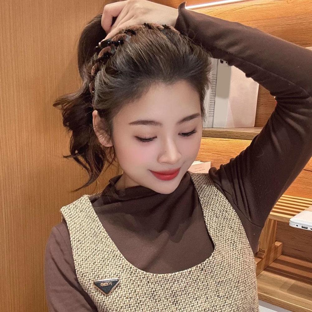 Women Hairband Color Toothed Non-slip Wavy Head Hoop Combing Hairbands Headwear Sweet Headband for Face Wash Sports Hair Accesso