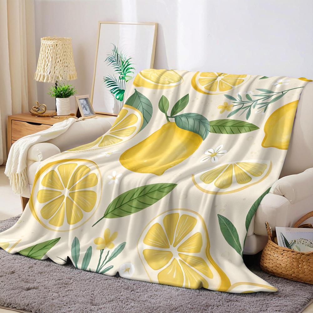Jmg Household Supplies Unisex Coral Fresh Lemon Flannel Blanket Warm Soft Halloween Christmas Couch Warm Cozy Decorative Decor Gift For All Season
