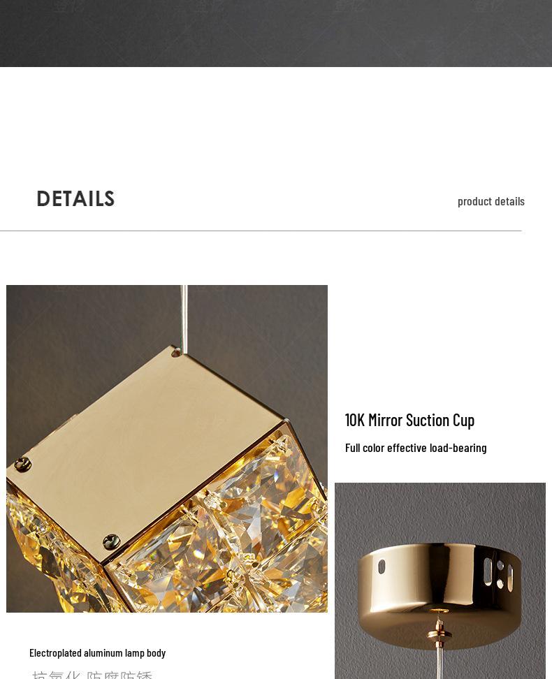 Modern Minimalist Crystal Pendant Light for Bedroom, Study, Bar, or Staircase