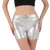 Shorts de Yoga Extensibles Taille Haute pour Femmes Aspect Brillant Shorts de Sport Biker pour Tenue de Sport Danse Course à Pied Vélo