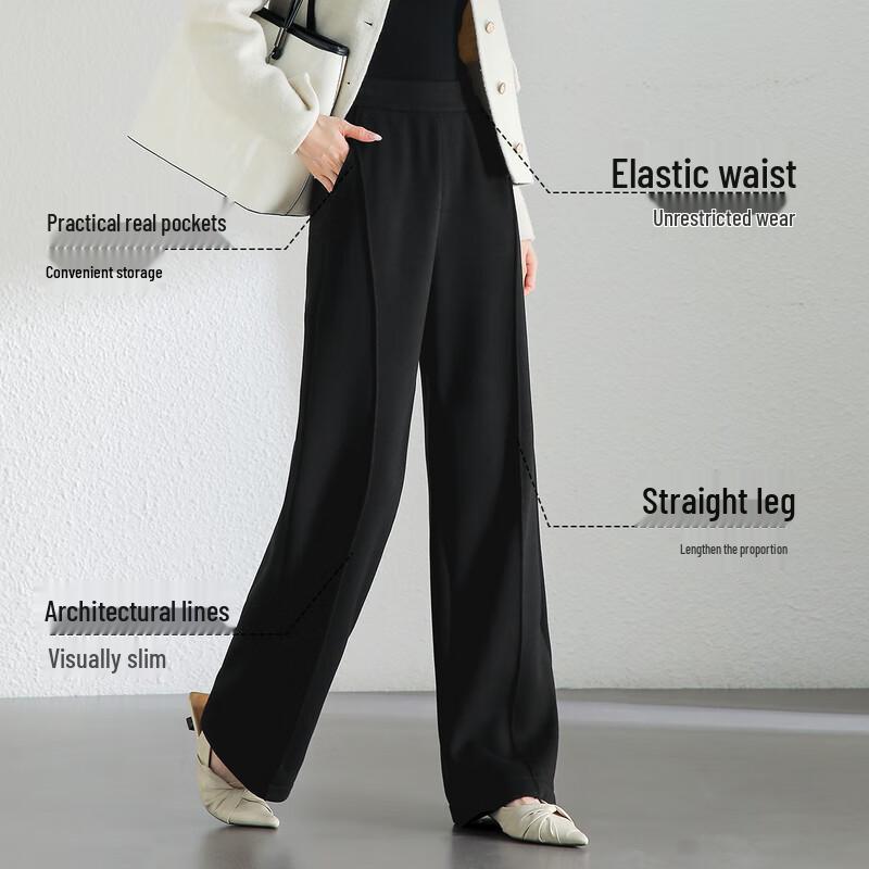 Shangdu Bila Women's Winter Fleece-Lined High-Waist Straight-Leg Pants