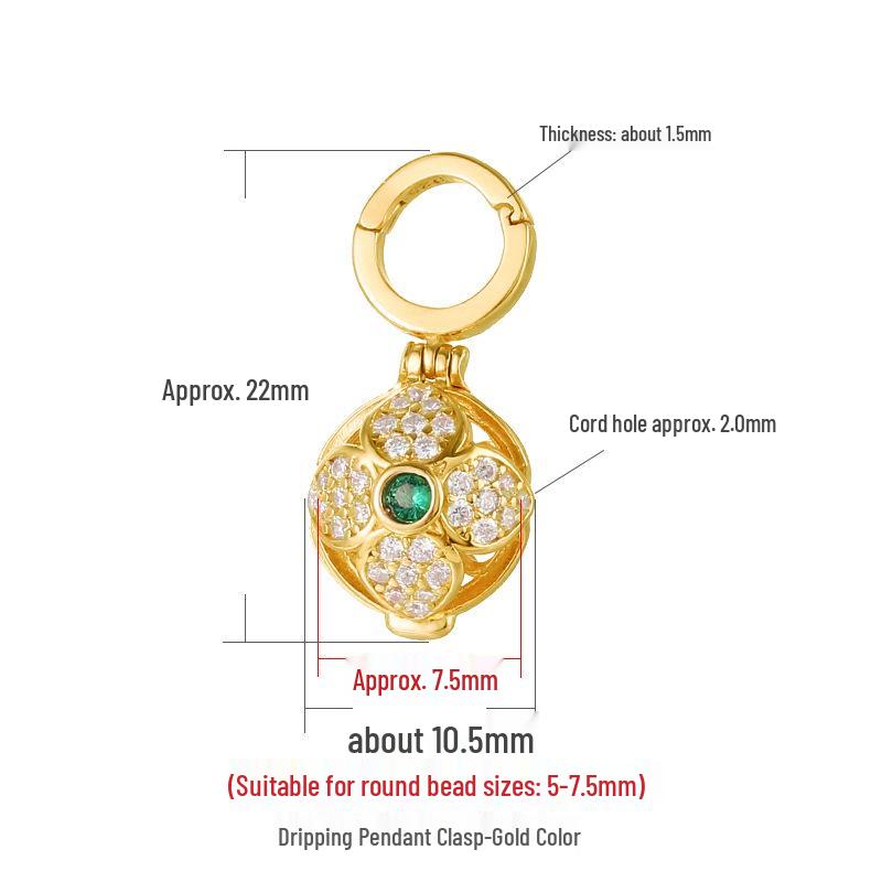 

925 Sterling Silver Teardrop Pendant Necklace with Planet Charm and Double Open Clasp золотий