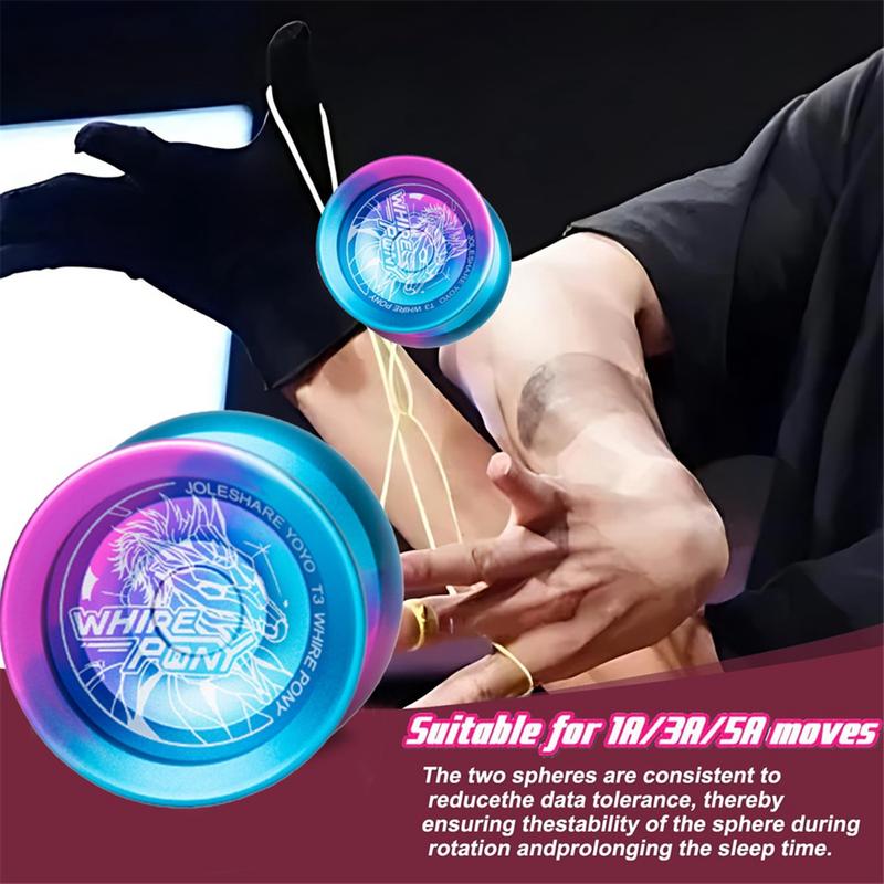 LESHARE Professionelles Responsives Yo-Yo Magisches Yo-Yo Set mit Austauschbaren Lagern und Handschuhen für Kinder Anfänger, mit 5 SeilenJAS