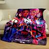A vibrant collage of Spider-Man variations with web-like geometric design. for all seasons blanket lunch break throw gift