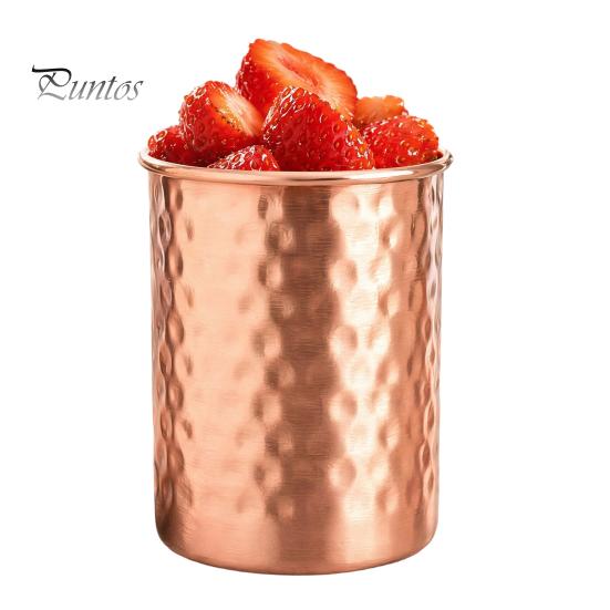 Handgesmeed Metalen Tumbler Gehamerd Roestvrij Staal Beker, met Stabiele Basis, Duurzaam Langdurige Beker Herbruikbaar Drinkglas, Gemakkelijk te Onderhouden Koper