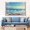 Blue Seascape HD Pictures Canvas Painting Wall Art Fake Window Scenery Landscape Posters and Prints for Living Room Wall Decor
