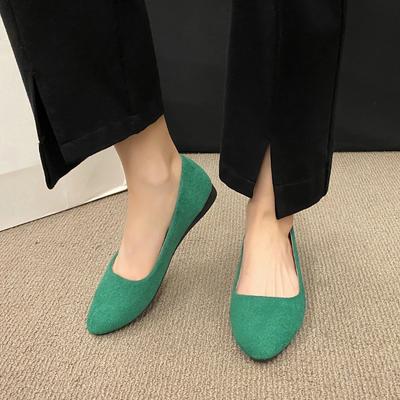 Plus Size 35-42 Women Flats Slip On Candy Color Woman Boat Shoes Black  Faux Suede Ladies Ballet Flats
