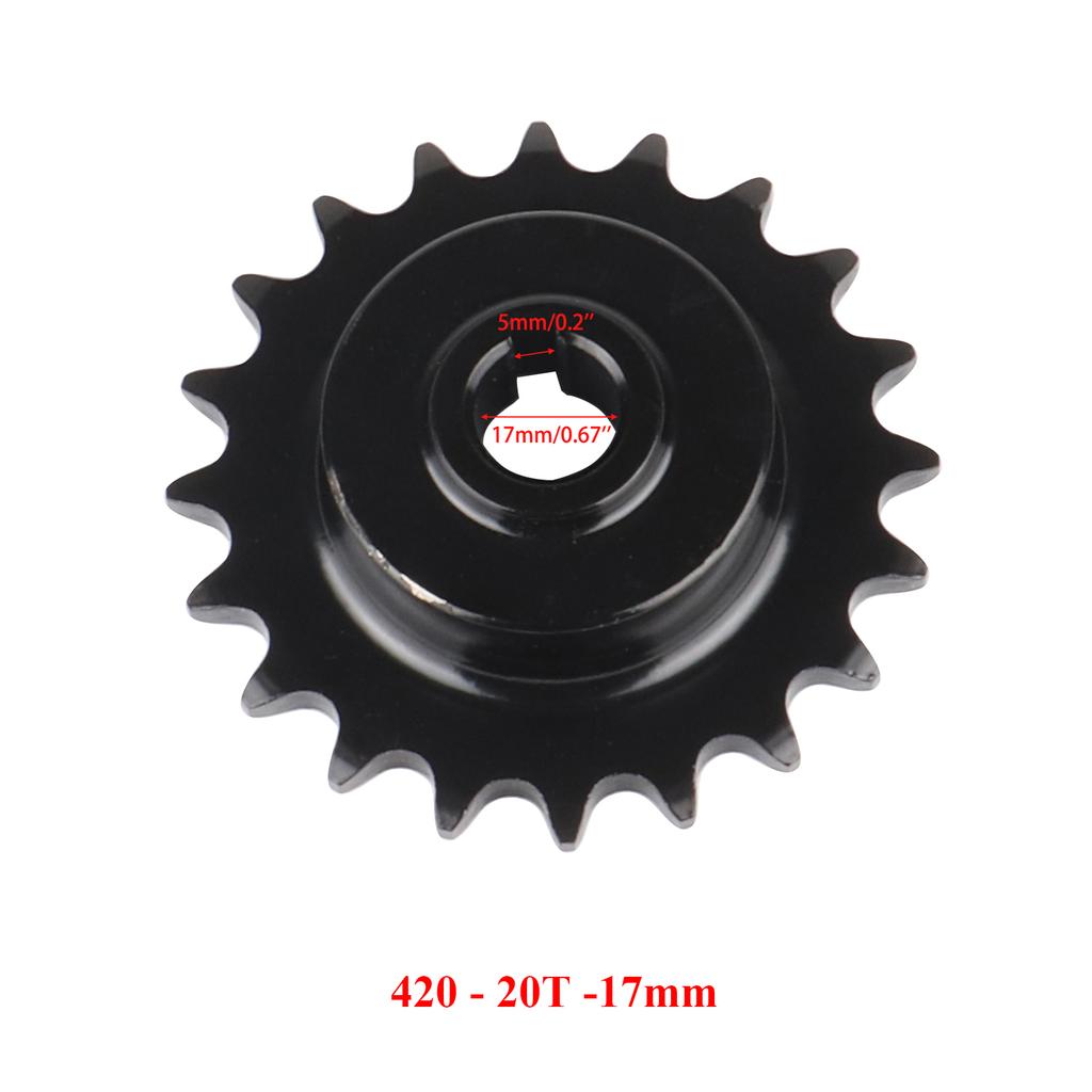420 20T 16mm 17mm Lega di Acciaio Foro Pignone Anteriore Catena Per Coleman Trail CT200U Mini Bike ATV Accessori Motore Tosaerba