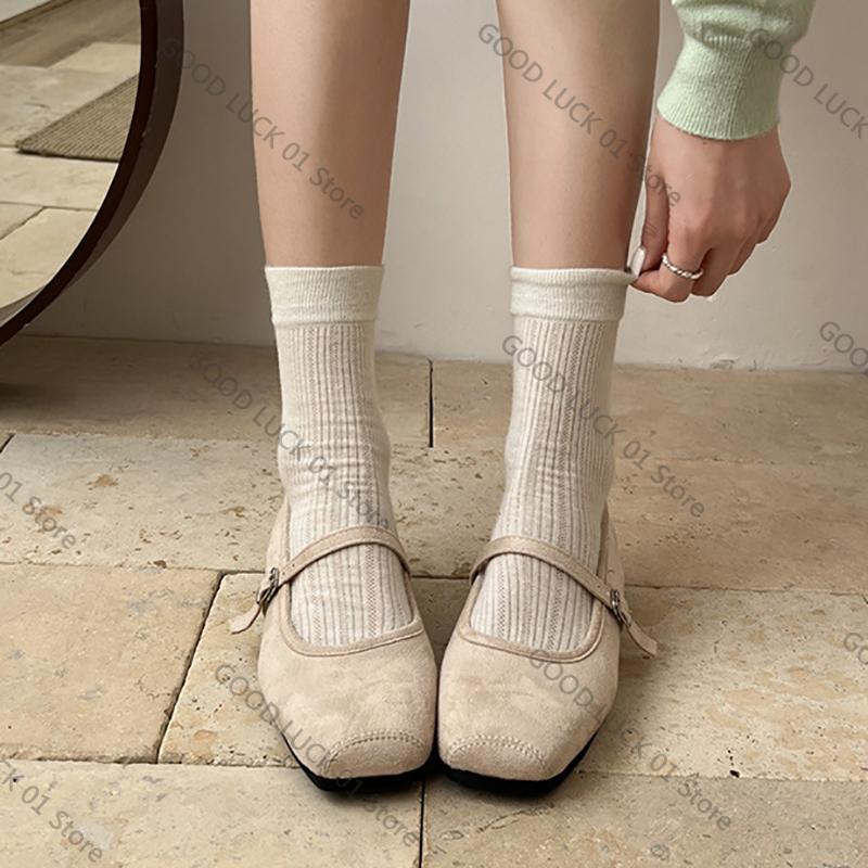 Fashion 2025 Retro Style Internal Elevation Women Mary Jane Shoes Ladies Soft Sole Dress Flats Casual Street Style Shoes