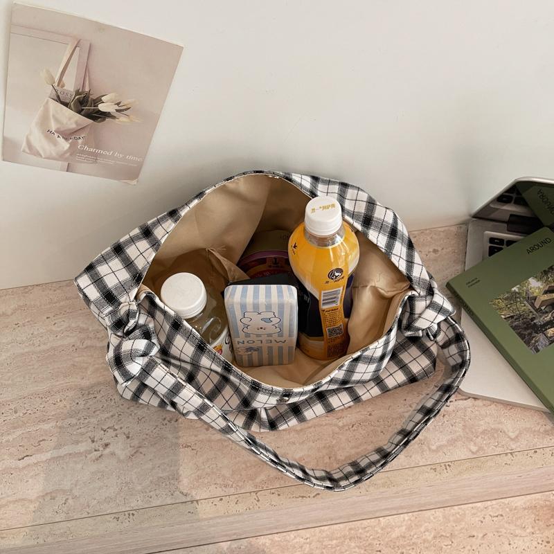 Underarm Bag Women's Large Capacity Plaid Tote Bag Commuter Shoulder Bag