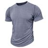 Mens American Style Solid Color Crew Neck Short Sleeve Casual T Shirt