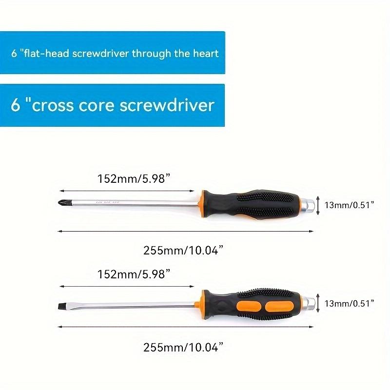 

2pcs set 6-8 inch Anti-slip Go-through Hammer Screwdriver Magnetic Screw Driver set Slotted Screwdriver With Soft Grip