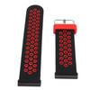 24mm Replacement Watchband Color Contrast Adjust Size Soft Silicone Watch Strap for Spartan Hr Baro Black Red