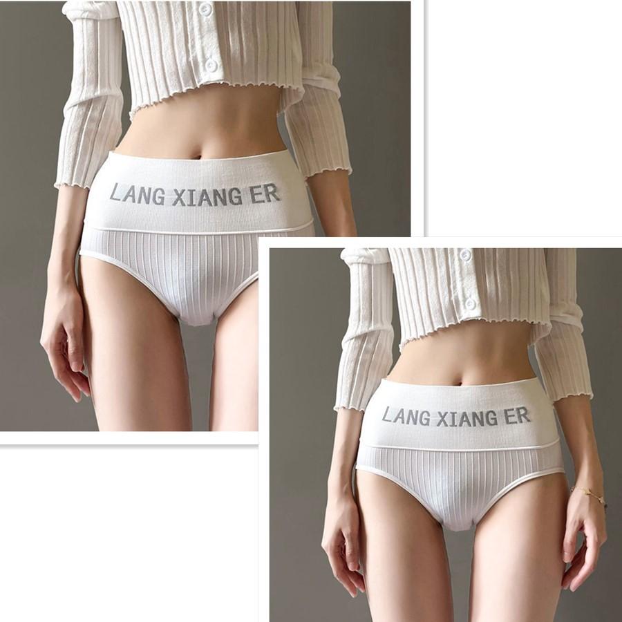 Hohe Taillen Unterwäsche für Damen Modische Damen Aus Reiner Baumwolle Mit Einem Eingesetzten Schritt Angehobener Po Aus Vollbaumwolle Für Winter Slips