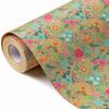 1Roll Of Wildflower Printed Kraft Paper Wrapping Paper, Rustic Floral Art Gift Wrapping Paper, Suitable For Birthday Parties, Wedding Preparations