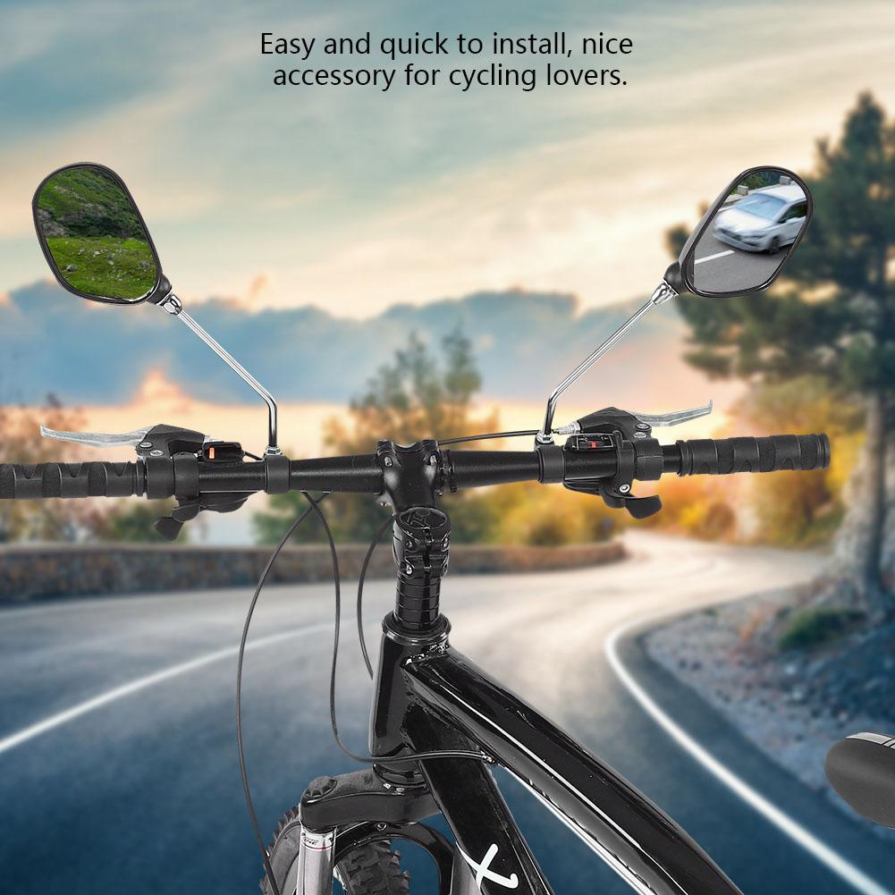 1 Pair Cycling Mountain Bike Handlebar Back View Mirror 360 Rotation with   Reflectors
