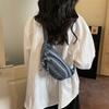 Vintage Denim Chest Bag Women Crossbody Bag Large Capacity Shoulder Bag