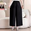 Summer Wide Leg Pants Woman Clothes Elastic Waist Elegant Casual Summer Black Pants
