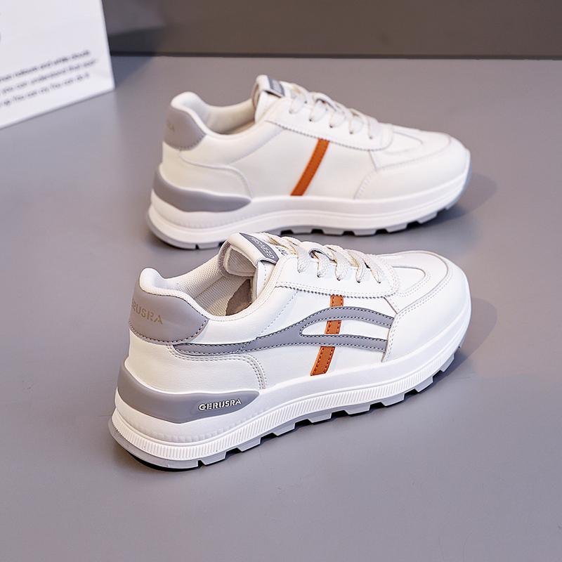 Thick Soled Comfortable Sports Shoes for Women, Versatile Casual White Shoes, Eye-catching Little Dad Shoes