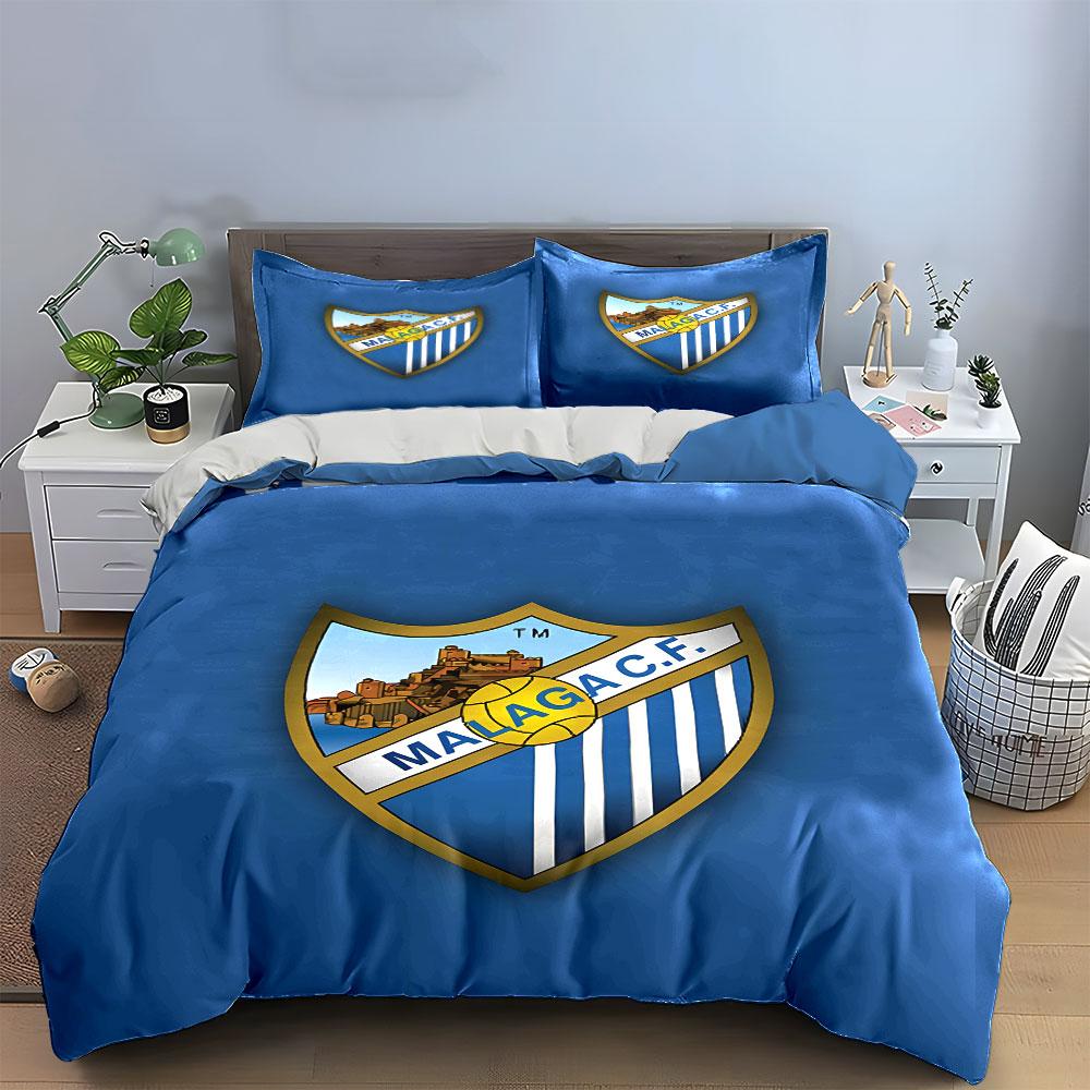 Malaga CF Logo Blue Bedding Set Bedding Duvet Cover Set Duvet Cover Pillowcases (1 * Duvet Cover 2 * Pillowcases, without duvet insert)
