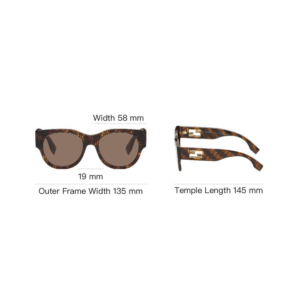 Fendi Logo Acetate Square Sunglasses Women Sunglasses Brown 242693F005046