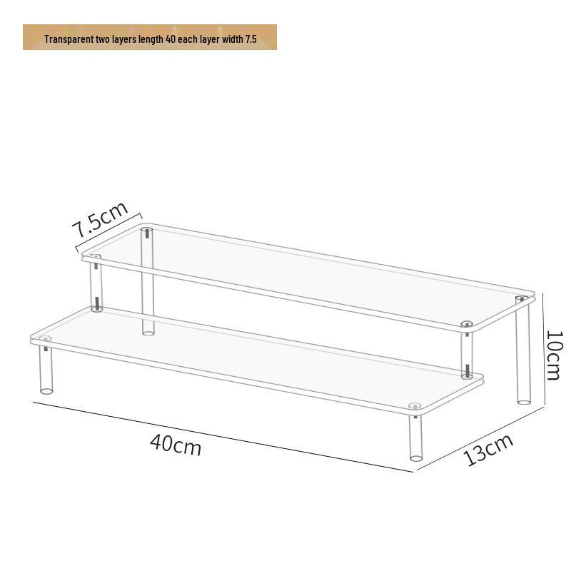 Acrylic Three-Tier Handheld Display Stand for Pop Mart Dolls, Jasmine Cosmetics, Wallets, and Jewelry