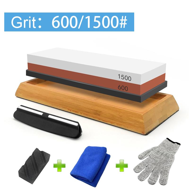 7Pcs Set Sharpening Stone Set Grit 240-8000# Whetstone Grindstone With Wooden Base Angle guide Woodwork Tool Grinding System