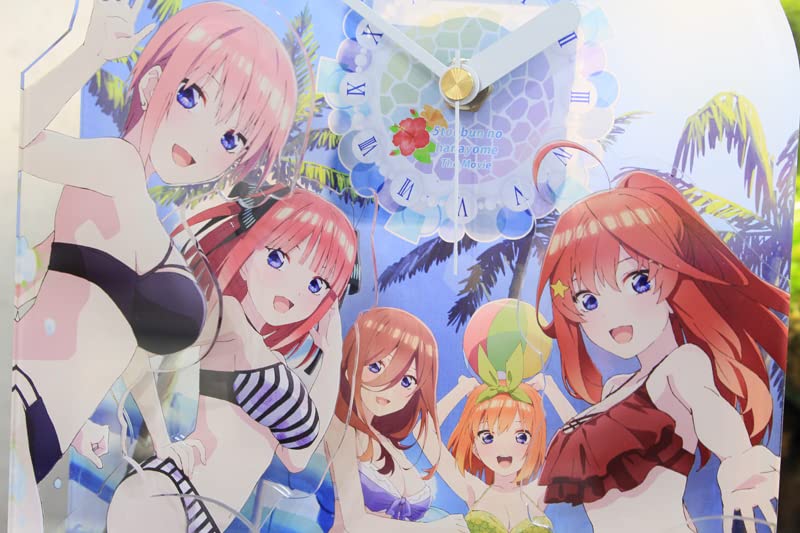 Seasonal Plants The Quintessential Quintuplets Big Acrylic Table Clock, Approx. H260 x W190mm, Made of Acrylic