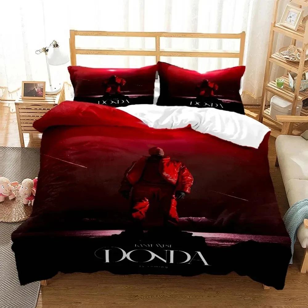 

3D Print Rapper Kanye West Musik Bedding Set Double Twin King Duvet Cover Comforter Pillowcase Boys Girls Adults Bedroom 70x133cm