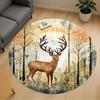 1pc Deer Forest Round Chair Mat Office Area Rug - Non-Slip, Floor Mat for Office, Bedroom, Ideal Home Decor Gift P0105015