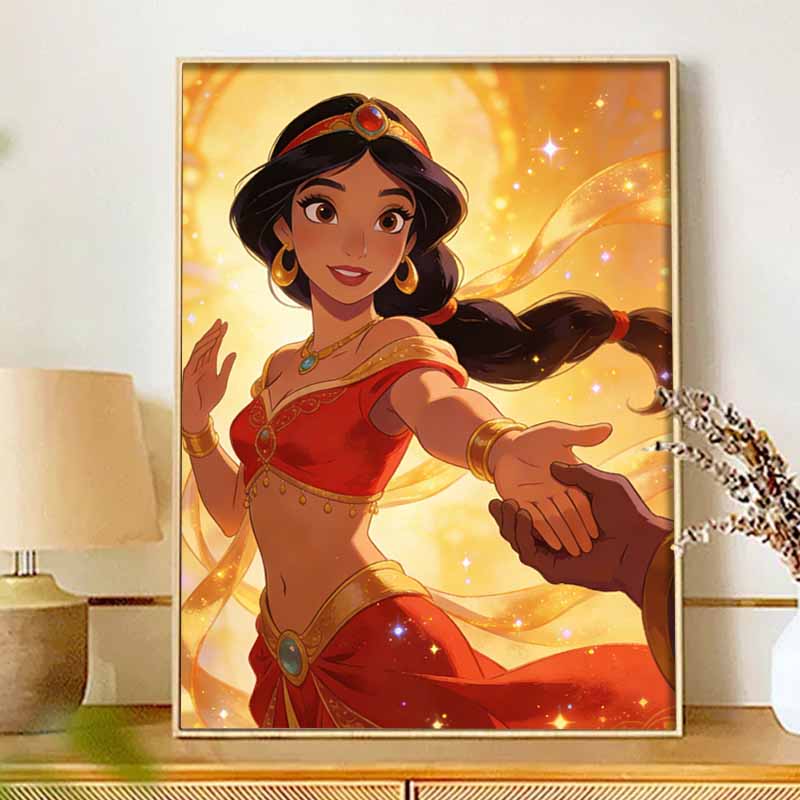 Disney Princess Jasmine Diamond Painting Art Kit Handmade DIY 5D Home Decor Gift
