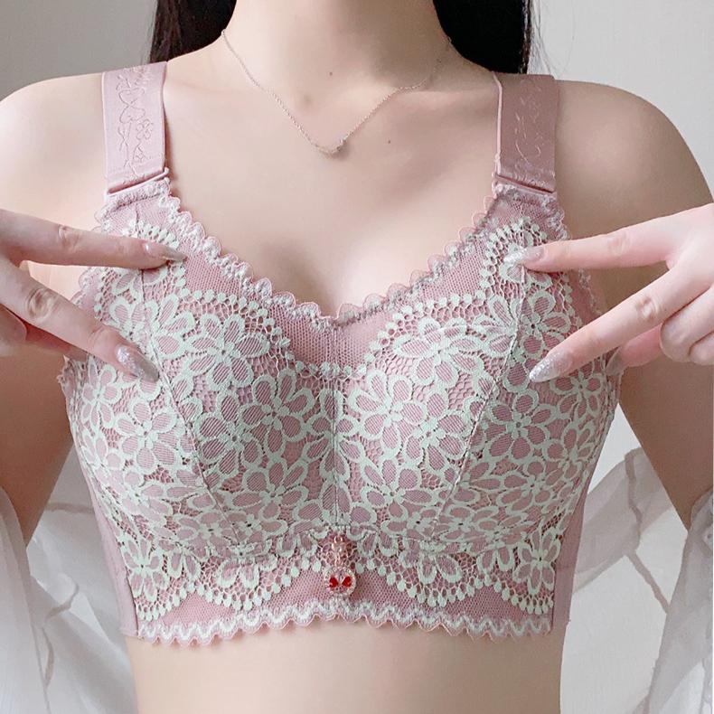 No Steel Ring Bra Plus Size Bra No Trace Bra Women's Ultra-thin Gathering Bra Complementary Breast Beautiful Back Bra