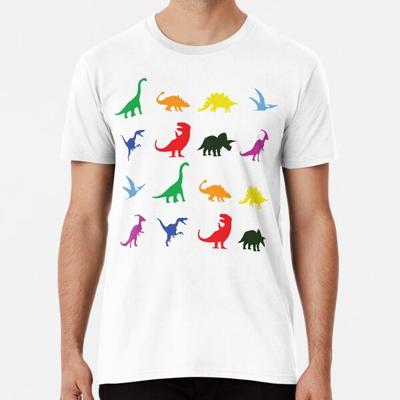 Motif de dinosaure amusant (Fond noir)  T-shirt fabriqué en Australie/États-Unis, tailles S à 5XL