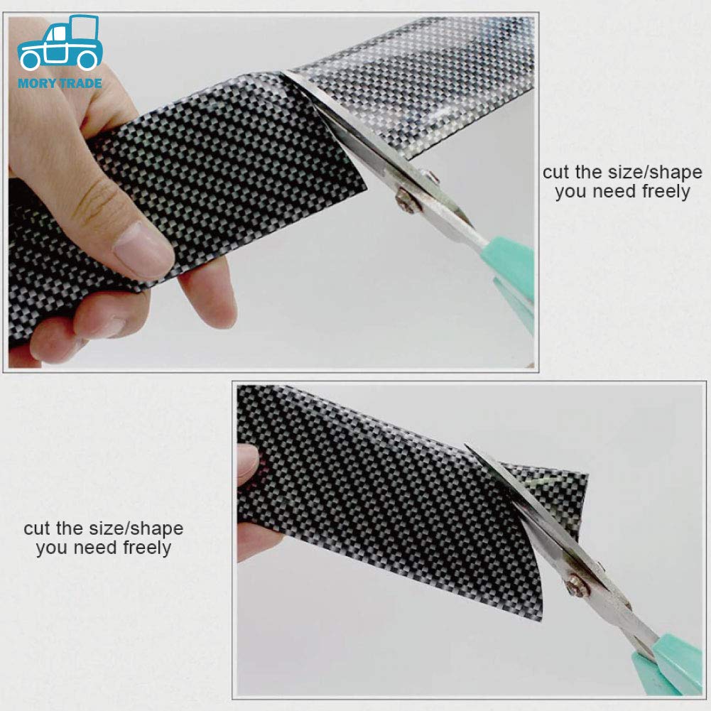 MORYTRADE Carbon Fiber Scuff Plate, Bumper Protector, Side Step Guard, 7cm x 3m