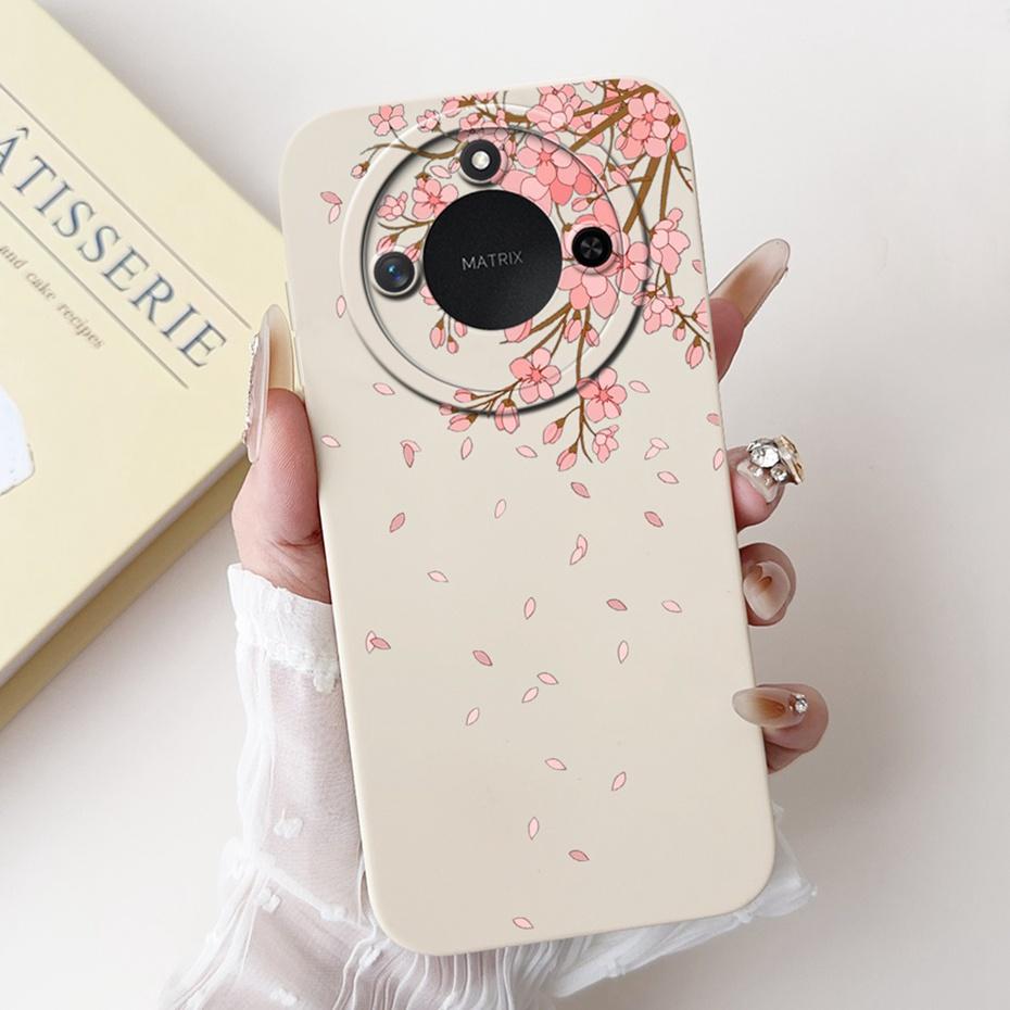 Phone Case For Honor X9c Smart 5G Pretty Girl Flower Printed Soft Silicone Back Cover For Honor X9C X9cSmart Cases Bumpers
