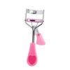 Chrome Peach Heart Handle Wide-Angle Mini Eyelash Curler - Portable Beauty Tool