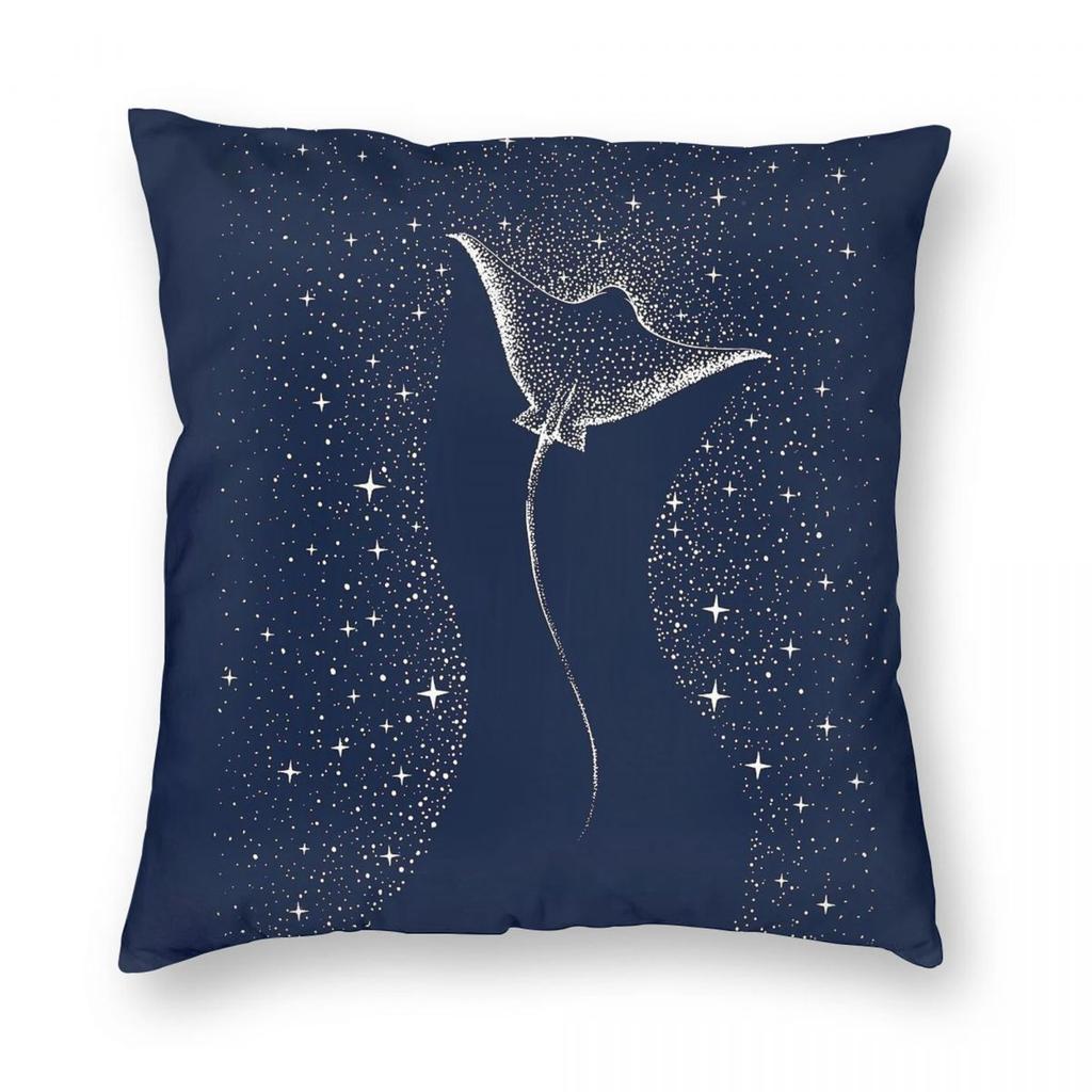 Spotted Eagle Ray Star Collector Square Pillowcase Polyester Linen Velvet Printed Decor Throw Pillow Case Sofa Cushion Case