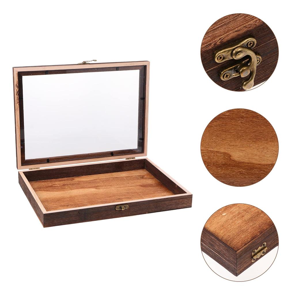 Cabilock 1-Piece Butterfly Specimen Display Case with Lid, Wooden Specimen Box