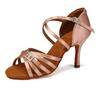 Satin Latin Dance Shoes High Heel Women's Ball Party Tango Modern Dance Shoes Soft Sole Heeled 8.5CM