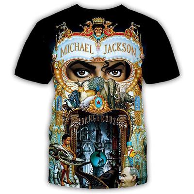 Sommer Mode Michael Jackson Hip-Hop Sänger Retro Cool Lässig Herren Harajuku Streetwear Kurzärmelig
