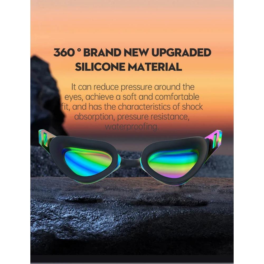 JSJM Professional Adult Anti-Fog Swimming Goggles Men Women With HD Wide-Angle Lens  Waterproof Adjustable Silicone Swim Glasses