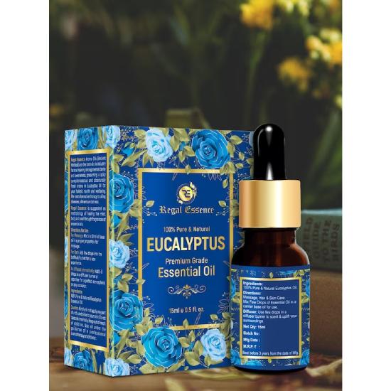 REGAL ESSENCE Eucalyptus Oil | Eucalyptus Oil Essential Oil | Eucalyptus Oil for Cold and Cough, Massage, Skin Therapy & Hair Care | 15 Ml